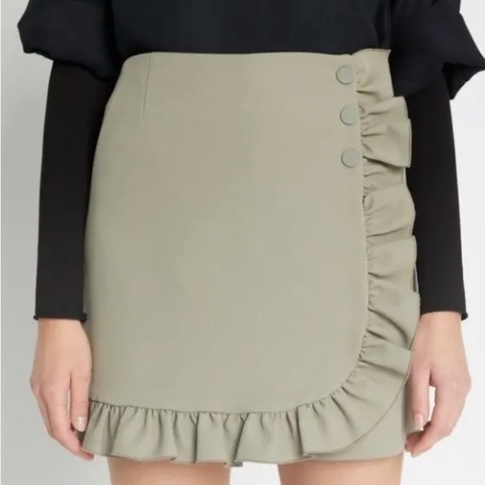 Tory Burch Ruffle Trim Skirt - Green
